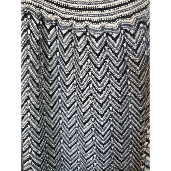 Knitted & Knotted Silver Stripe Chevron Wool Blend Sleeveless Midi Dress Medium - Picture 7 of 14